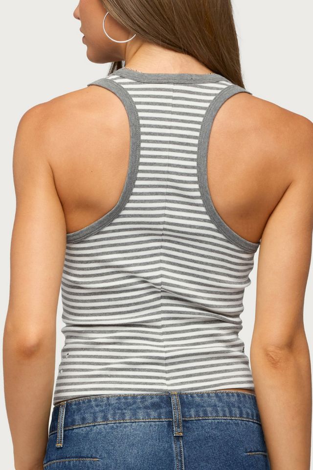 Edikted Sindy Grommet & Stud Striped Tank Top #4