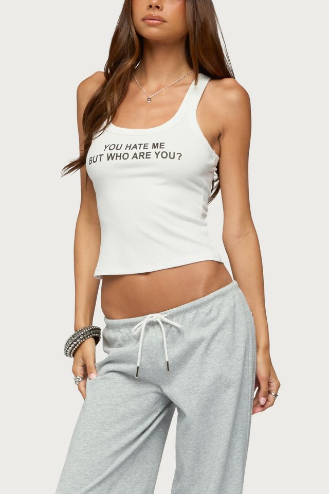 Edikted Who Are You Ribbed Tank Top #3