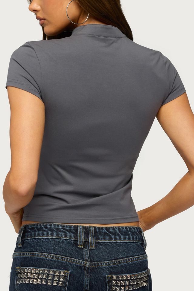 Edikted Magnus High Neck Keyhole Top #4