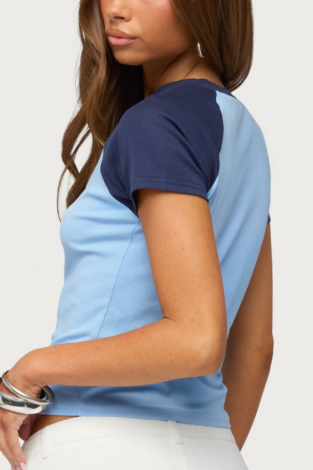 Edikted Uruguay Contrast Raglan T Shirt #4