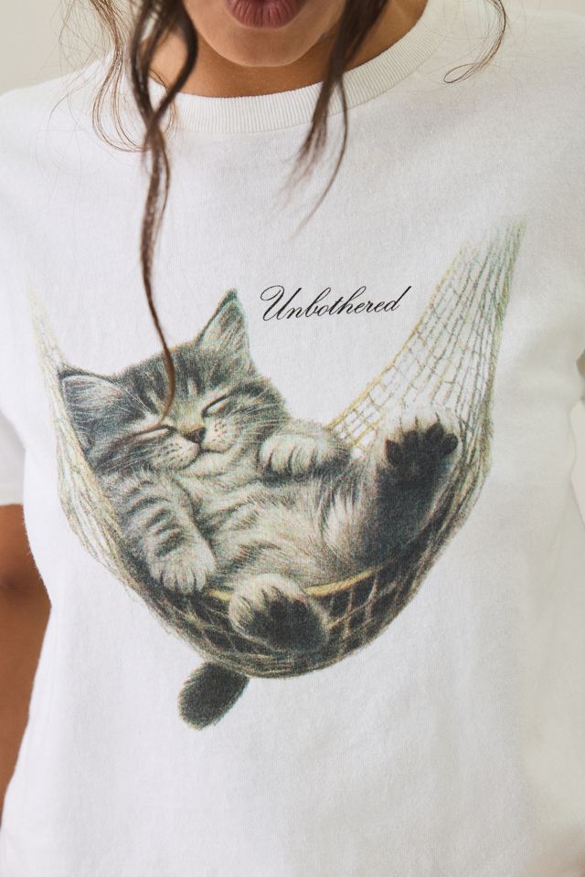 Unbothered Cat Graphic Cotton Tee #2
