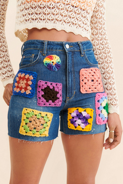 Re_Nuuly x The Series Granny Square Shorts