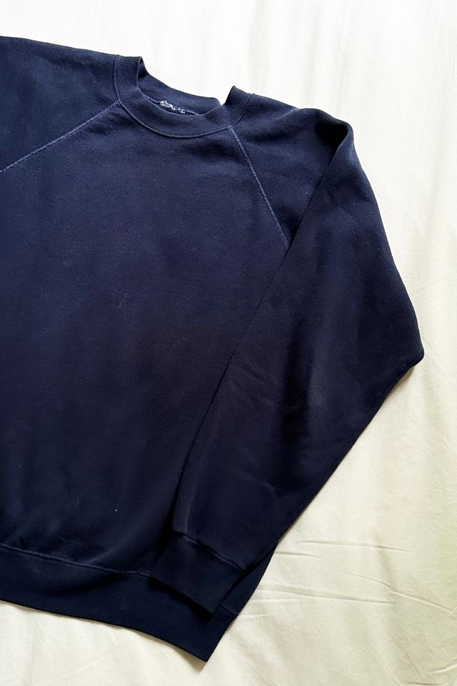 Vintage Navy Raglan Crewneck Sweatshirt #1
