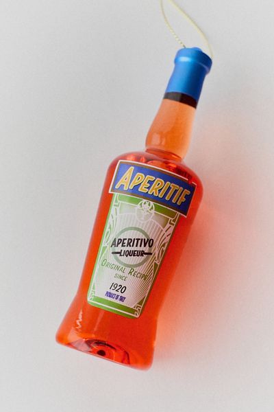 Ornement en verre en forme de bouteille d'apéritif
