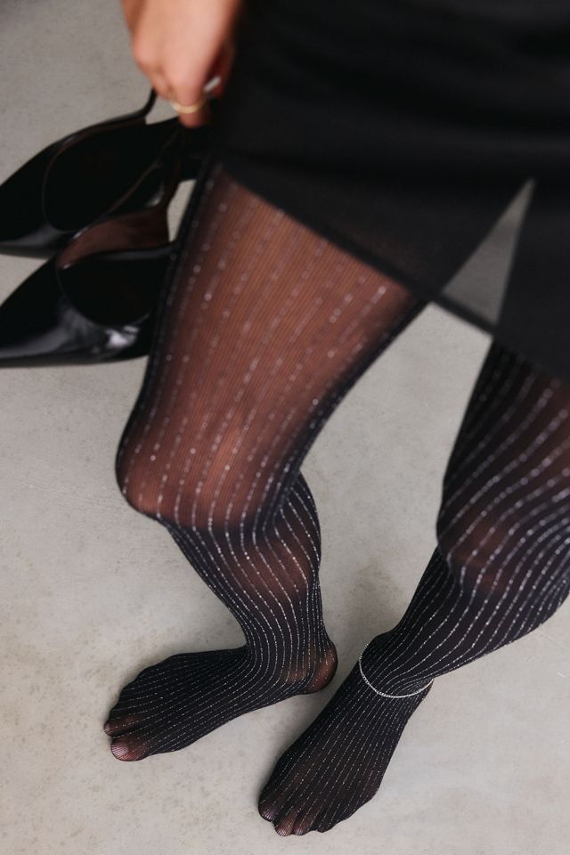 Metallic Pinstripe Tights #1