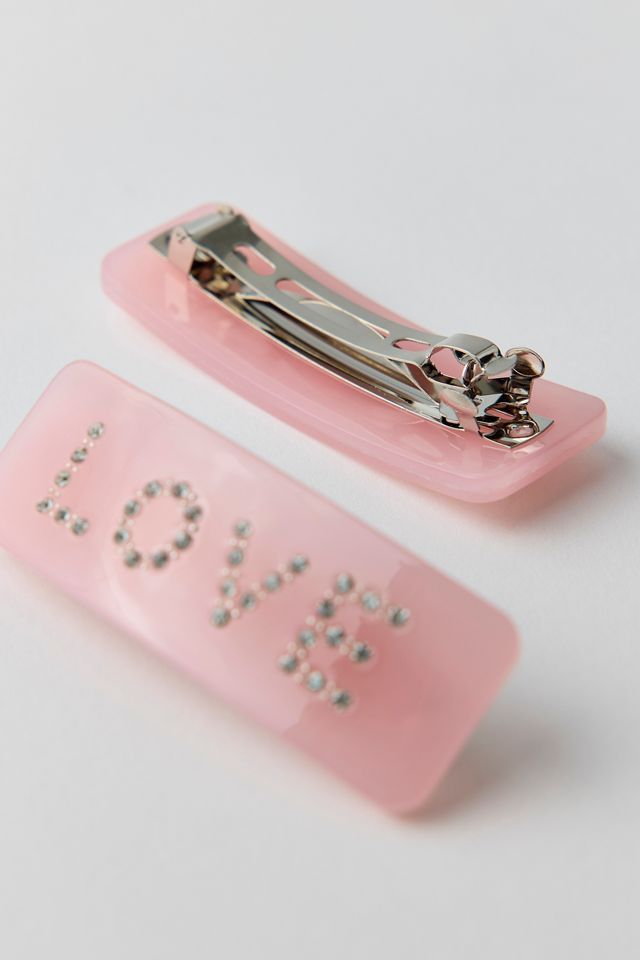 Rhinestone Love Hair Clips Set #1