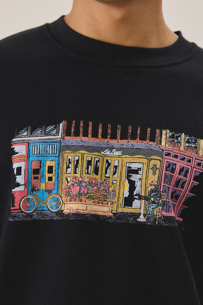 Les Deux Market Graphic Crew Neck Sweatshirt