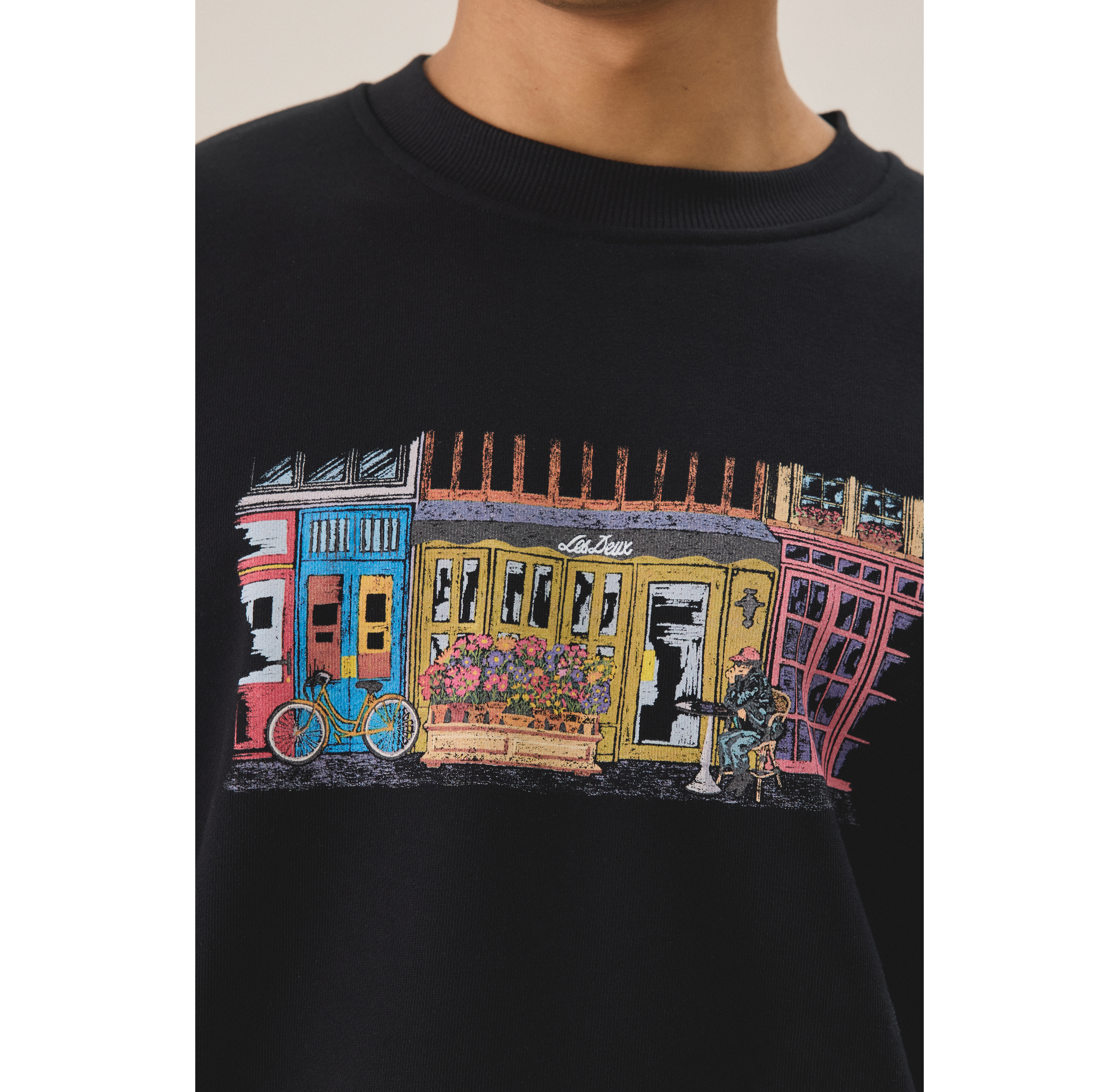 Les Deux Market Graphic Crew Neck Sweatshirt