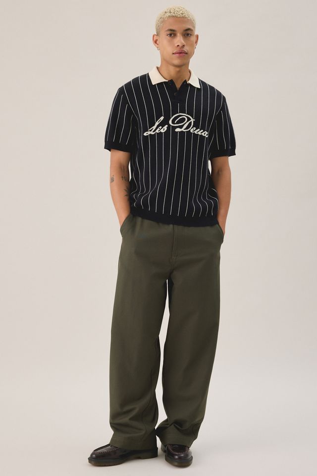 Les Deux Pinstripe Short Sleeve Sweater #1