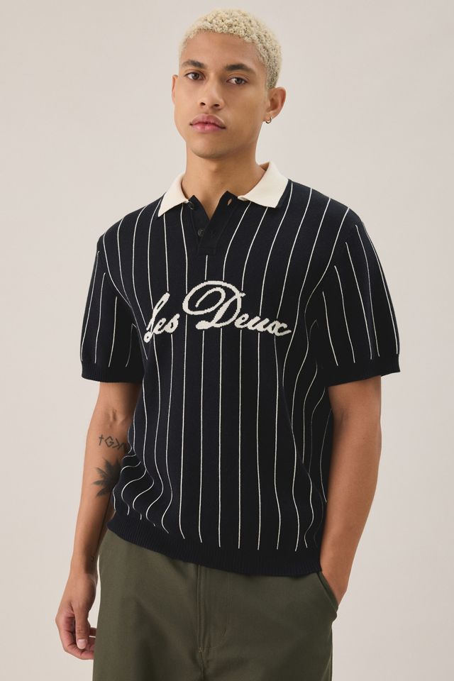 Les Deux Pinstripe Short Sleeve Sweater #2