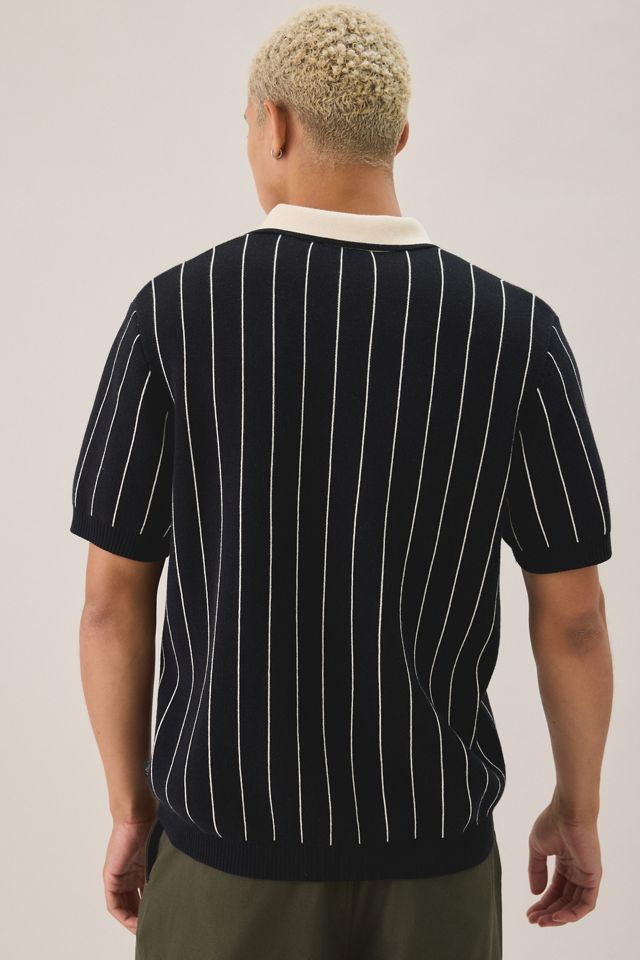 Les Deux Pinstripe Short Sleeve Sweater #4