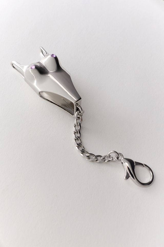 Edie Parker Silver One-Piece Swimsuit Lighter Holder Keychain #1