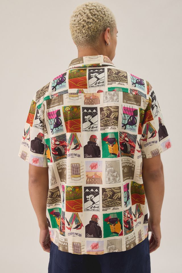 Les Deux Allover Stamp Pattern Short Sleeve Shirt #3