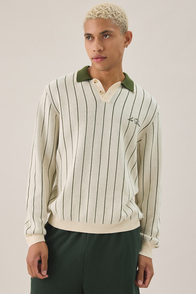 Les Deux Striped Melange Rugby Polo Shirt