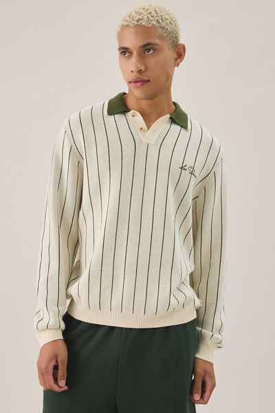 Les Deux Striped Melange Rugby Polo Shirt
