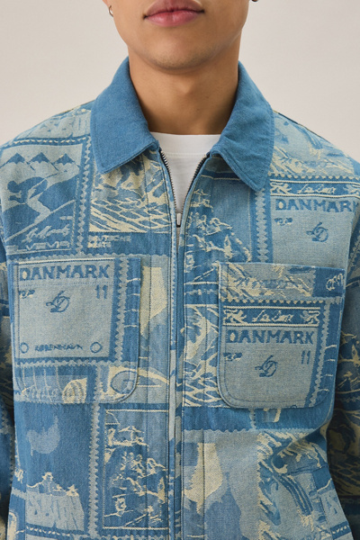 Les Deux Stamp Pattern Jacquard Jacket