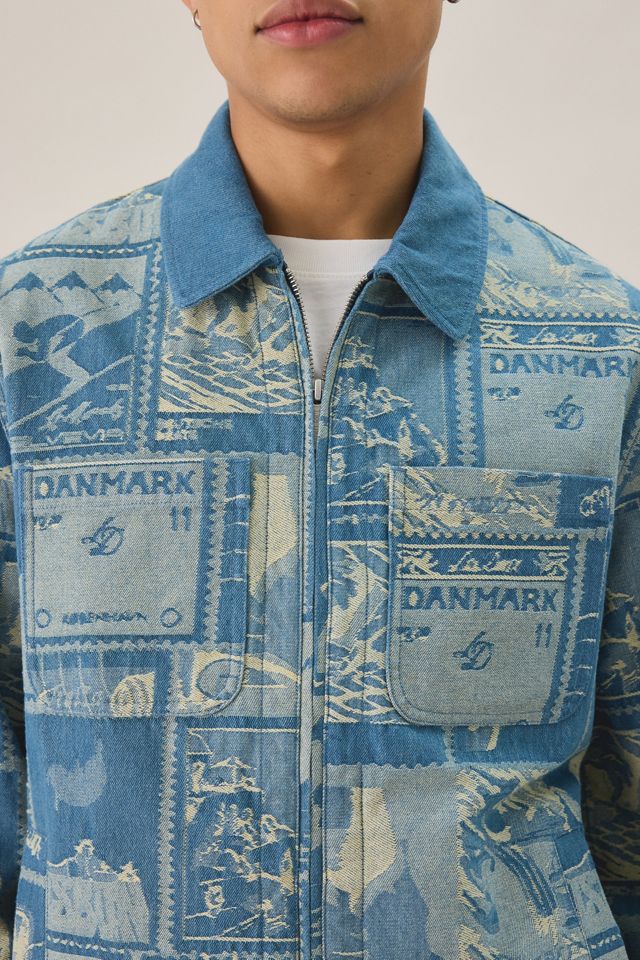 Les Deux Stamp Pattern Jacquard Jacket #3