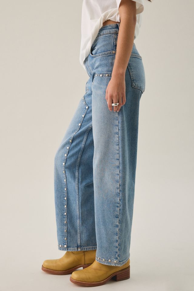 AllSaints Sadie Studded High-Rise Barrel Leg Jeans #3