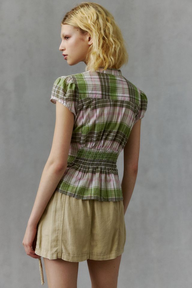Kimchi Blue Sofia Keyhole Cutout Slim Short Sleeve Shirt #3