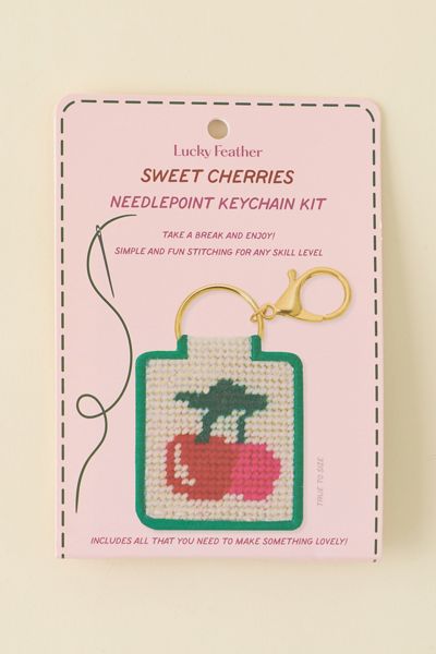 Lucky Feather Needlepoint Keychain Craft Kit