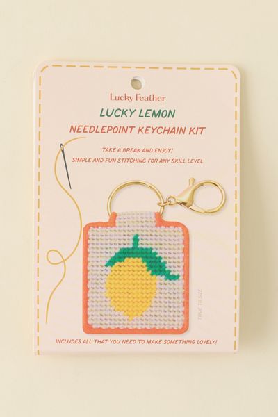 Lucky Feather Needlepoint Keychain Craft Kit