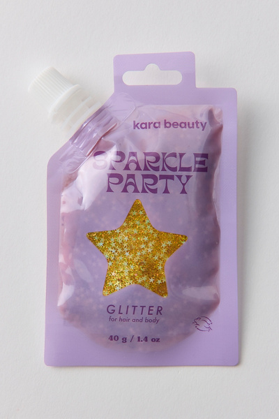 Kara Beauty Sparkle Party Hair & Body Glitter Gel in Tangerine Smileys at Urban Outfitters