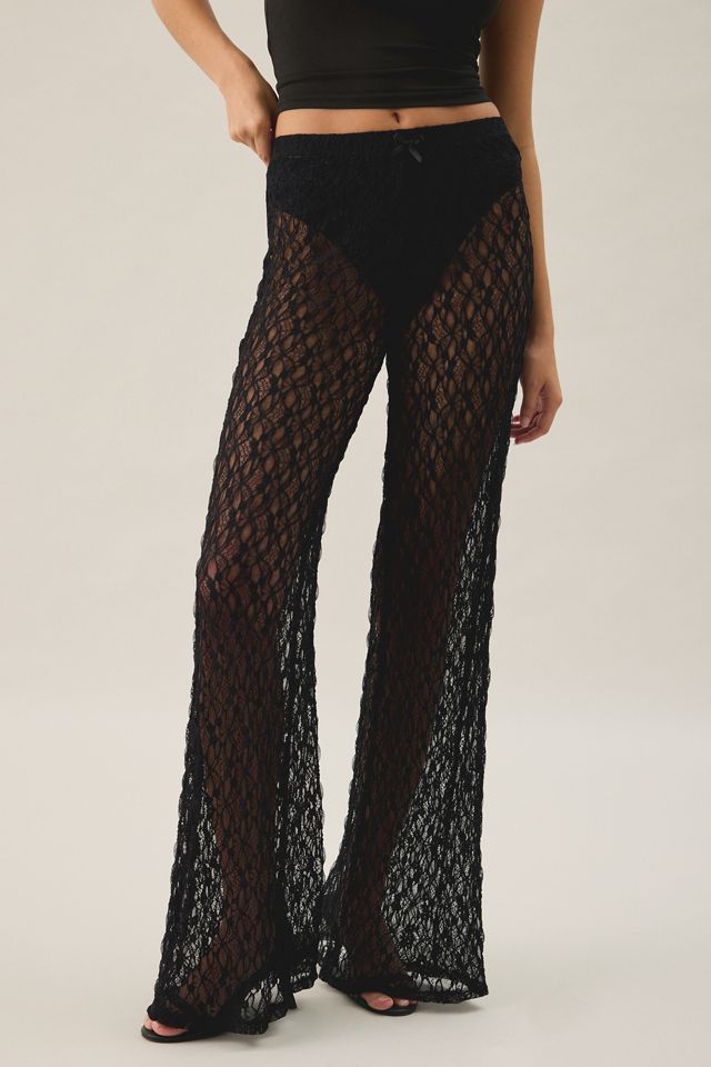 Pantalon à jambe large en dentelle transparente Lily Out From Under #1