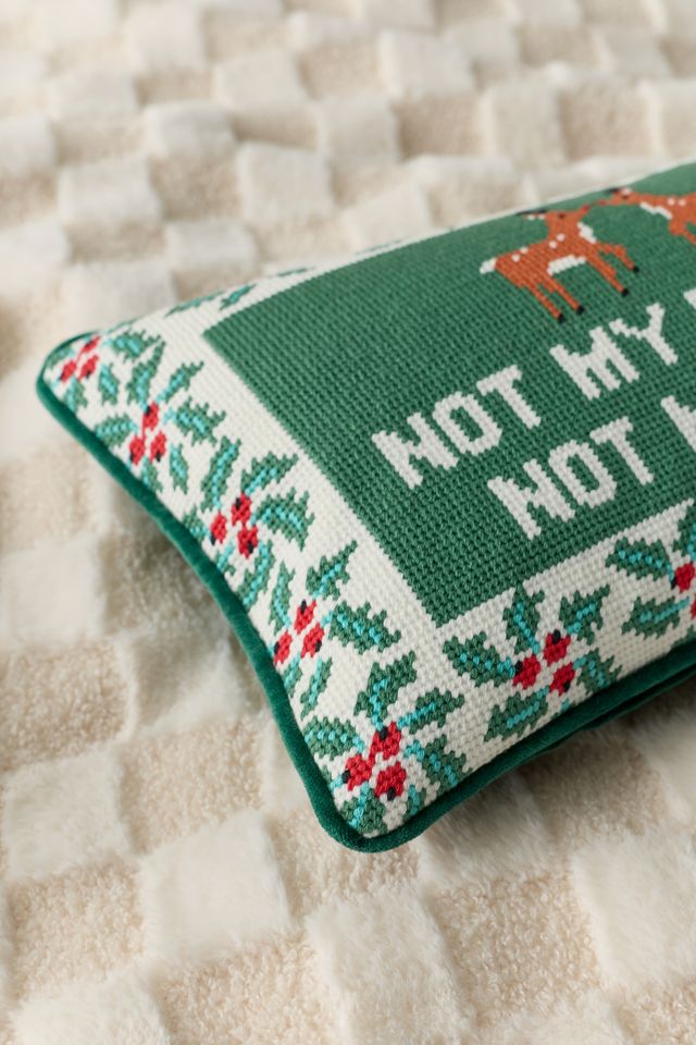 Holiday Needlepoint Throw Pillow By Furbish #1