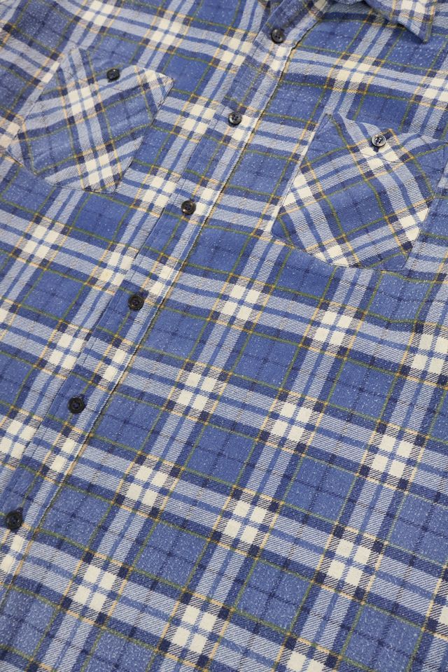 Vintage Blue Plaid Button-Down Shirt #3