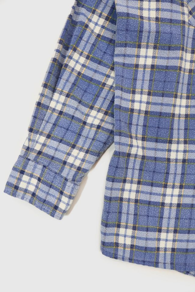 Vintage Blue Plaid Button-Down Shirt #4