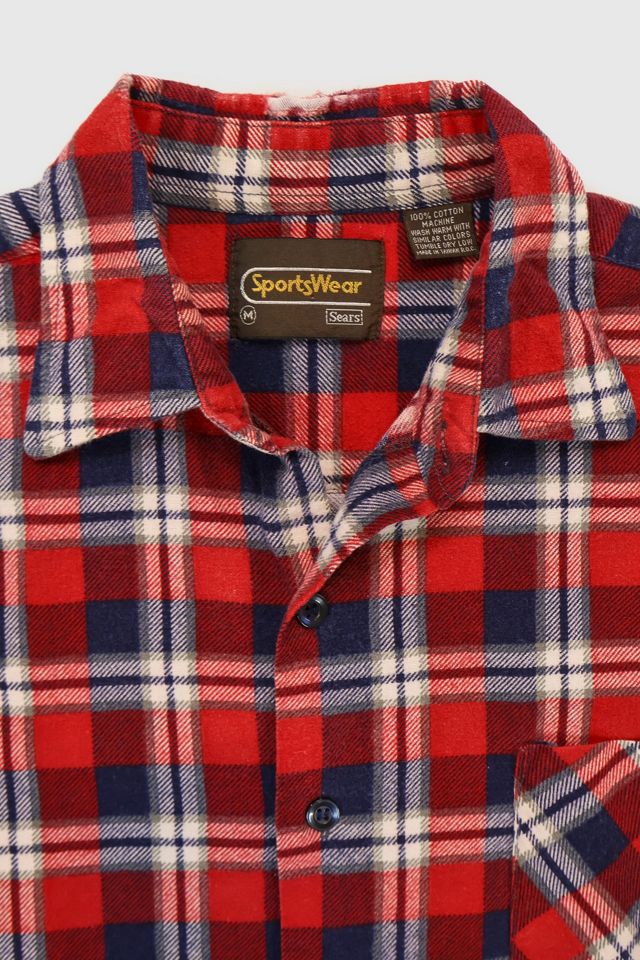 Vintage Red Plaid Button-Down Shirt #2