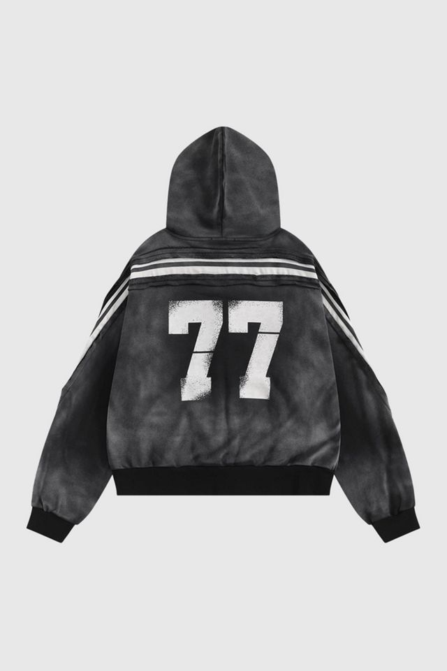 Aelfric Eden Boxy fit 77 Stripe Zip Hoodie – Acid Wash #4