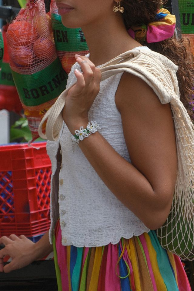 Lisa Says Gah Flower Beaded Bracelet/Anklet #1