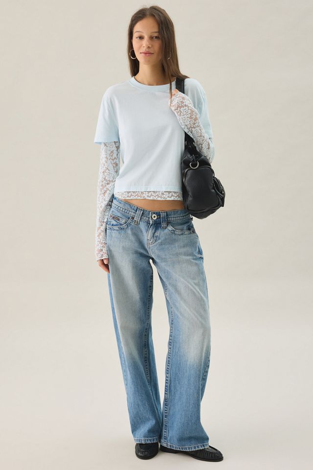 Lioness Bowen Double Layered Lace Long Sleeve Tee #1