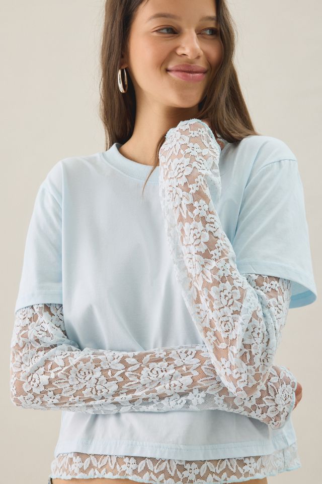 Lioness Bowen Double Layered Lace Long Sleeve Tee #2