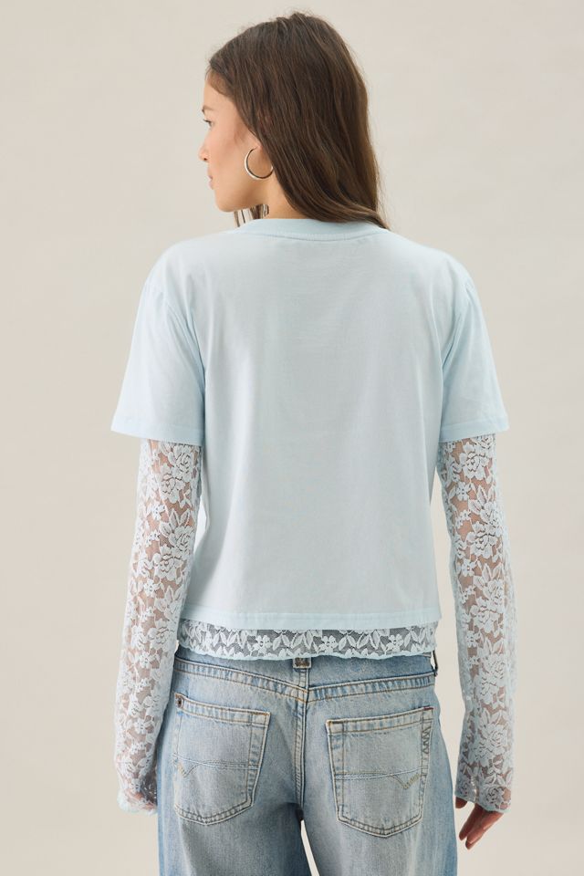 Lioness Bowen Double Layered Lace Long Sleeve Tee #3
