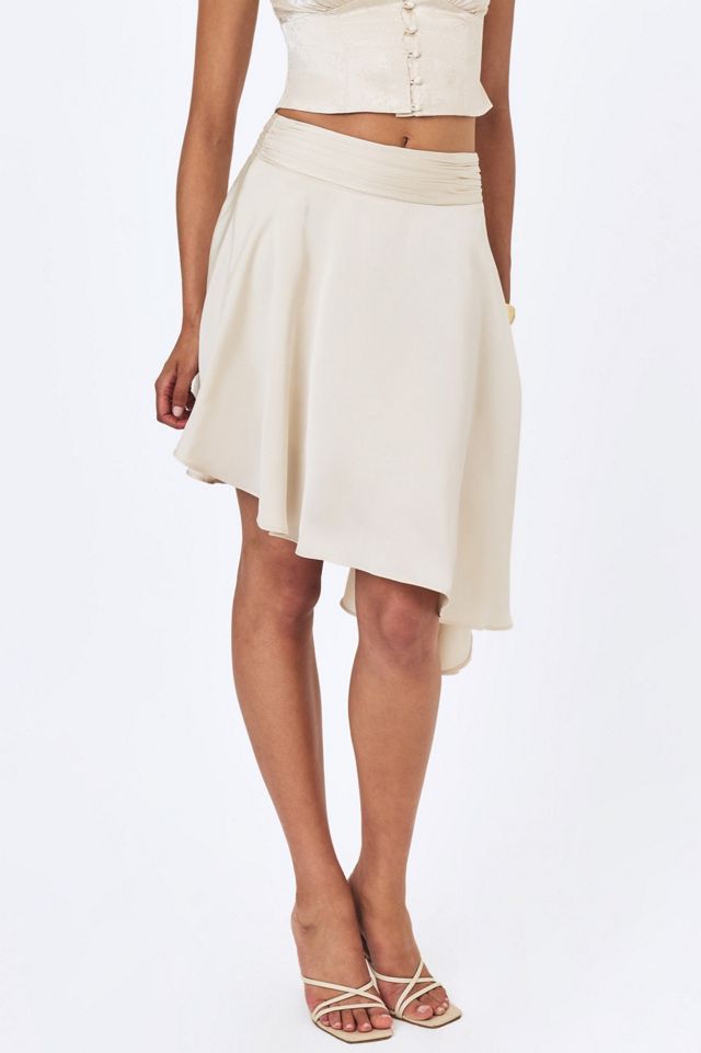 Miss Circle Galina Satin Asymmetrical Midi Skirt #1