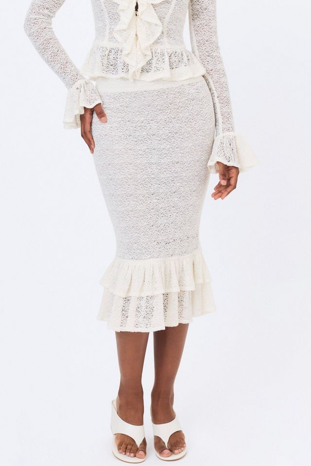 Miss Circle Urvi Crochet Ruffle Midi Skirt #1