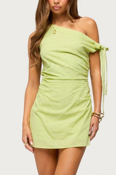 Edikted Zimi Eyelet One Shoulder Mini Dress