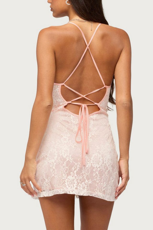 Edikted Vida Backless Sequin Lace Mini Dress #2