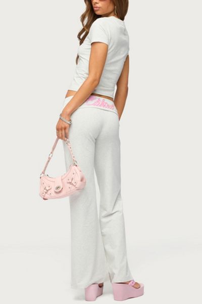 Edikted Wknd Sequin Foldover Pants