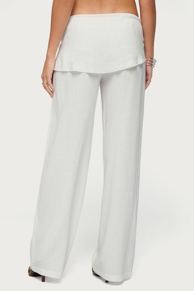 Edikted Suki Sarong Belt Linen Look Pants #2