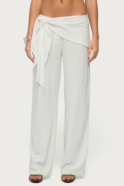 Edikted Suki Sarong Belt Linen Look Pants