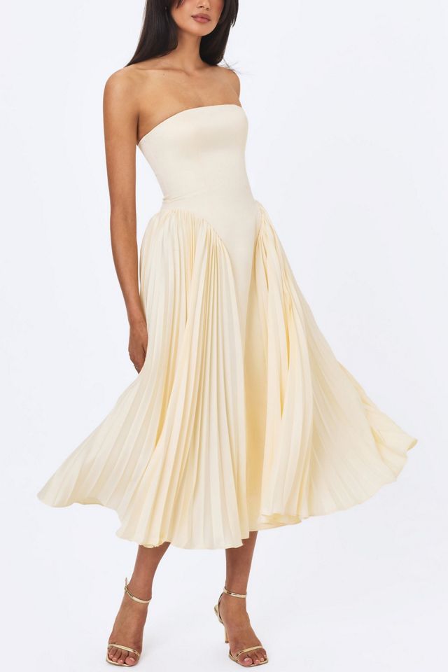 Miss Circle Marnie Pleated Satin Midi Dress #1