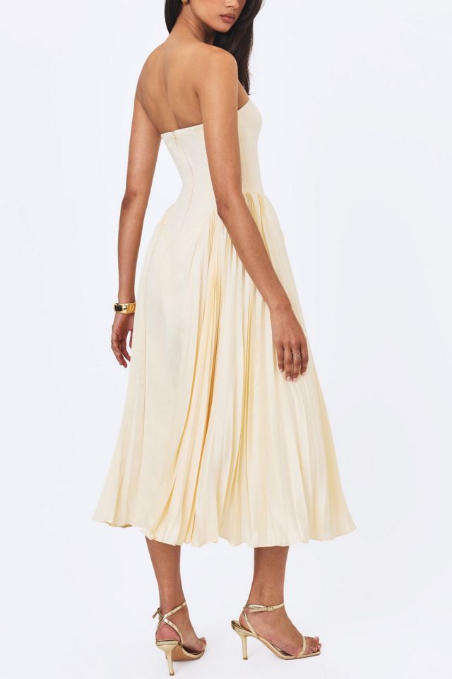 Miss Circle Marnie Pleated Satin Midi Dress #3