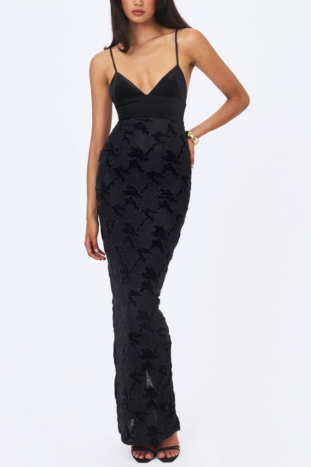 Miss Circle Quinsley Velvet Crystal Lace Maxi Dress #1