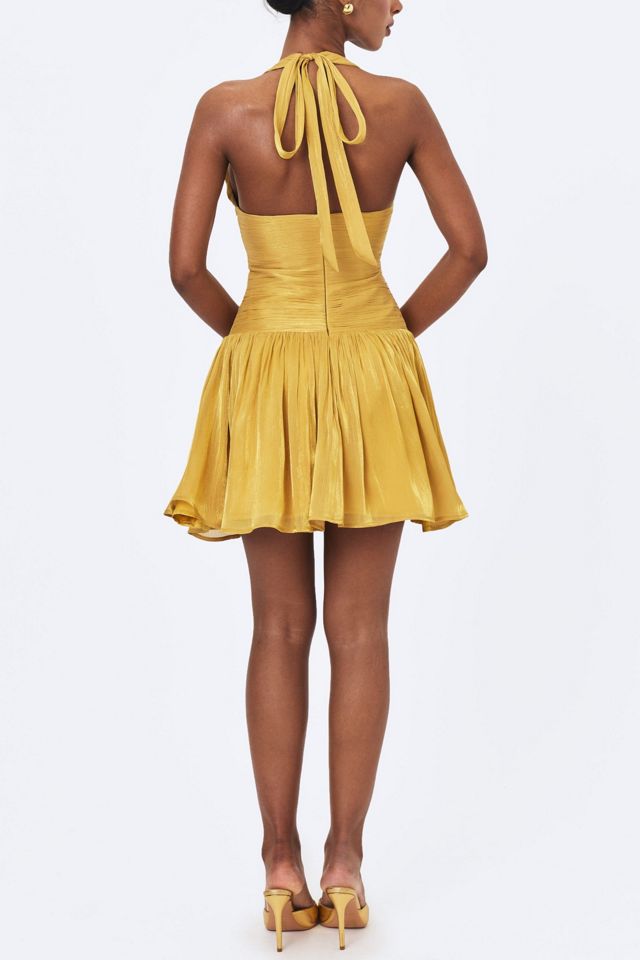Miss Circle Xavia Crystal Organza Plunging Halter Mini Dress #4
