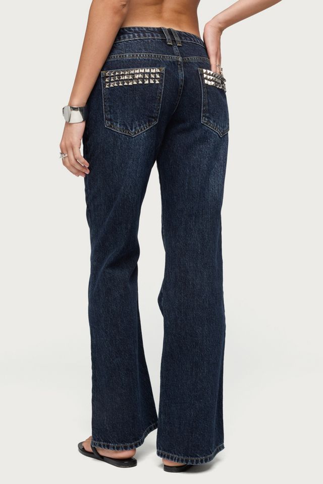 Edikted Tyler Studded Low Rise Bootcut Jeans #2