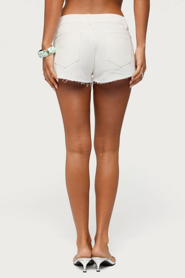 Edikted Gia Gem Low Rise Micro Denim Shorts #3