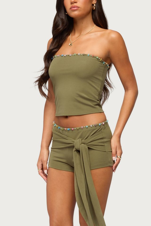 Edikted Monroah Bead Low Rise Shorts #2
